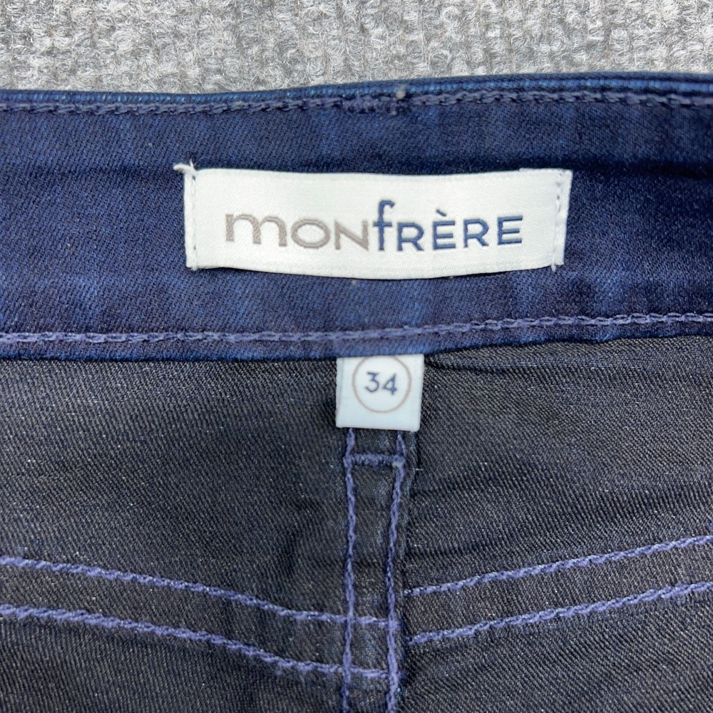 Monfrere Jeans Men 34X30 Blue Denim Stretch Greyson Skinny Fit Garment Dyed Dark - Picture 6 of 10